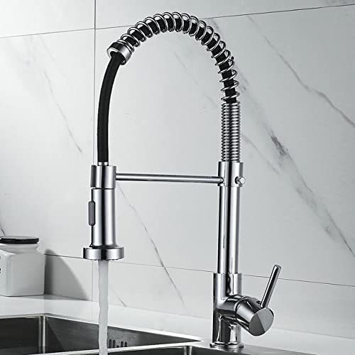 Küche Heiße und kalte Wasserhahn Grad rotierende Ausziehmischung Wasserhahn Küche Spüle Arbeitsplatte Installation Pinsel Messing Wasserhähne, gebürstet, b von YKCITSQTR