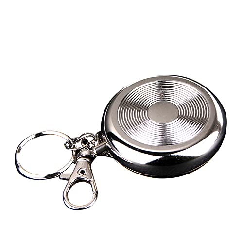 Mini -Auto -Mülleimer, Edelstahl -Rundkunst mit Schlüsselbund, winddichtes Eschenschale mit tragbarem Zigaretten -Taschenbechetray, leicht zu reinigen/silber von YKCITSQTR