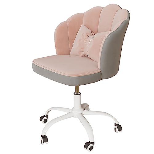 Petal -förmiges Design -Backstreh -Schreibtischstuhl Ergonomic Office Chair mit einstellbarer Kopf- und Lendenwirbelsäulenunterstützung, schwenkbarer Mid -Back -Computerstuhl, atmungsaktives Samt von YKCITSQTR