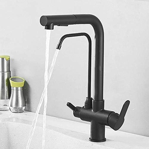 Schwarzer 3-in-1-Küchenmischer-Hahn mit gefiltertem Wasserauslass, multifunktionaler Messingarmatur mit Sprühgerät, 2-Mode-Umkehrosmose unter dem Waschbecken für die Heimküche zu Hause Schwarzer 3-in-1-Küchenmischer-Hahn mit gefiltertem Wasserauslass, multifunktionaler Messingarmatur mit Sprühgerät, 2-Mode-Umkehrosmose unter dem Waschbecken für die Heimküche zu Hause von YKCITSQTR