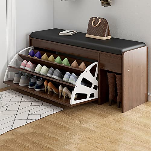 YKCITSQTR 3-Layer-Schuhregal mit Türen, Schuhschrank mit großer Kapazität von YKCITSQTR