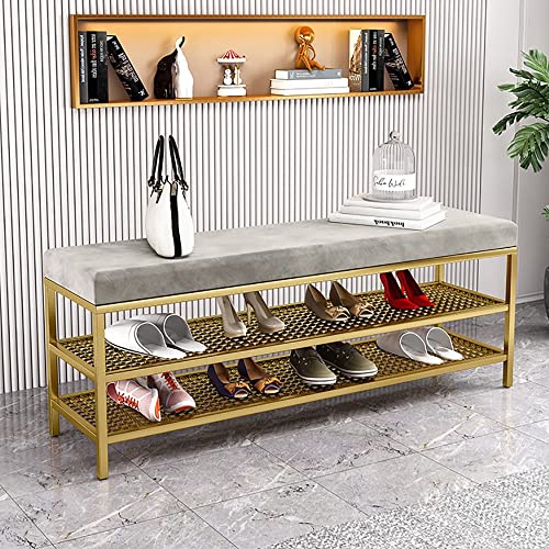 YKCITSQTR 3 -Tier -Schuhbank mit Stauraum, Maschenregale Schranksitz für Eingangseingang, Foyer, Wohnzimmerraumsparung von YKCITSQTR