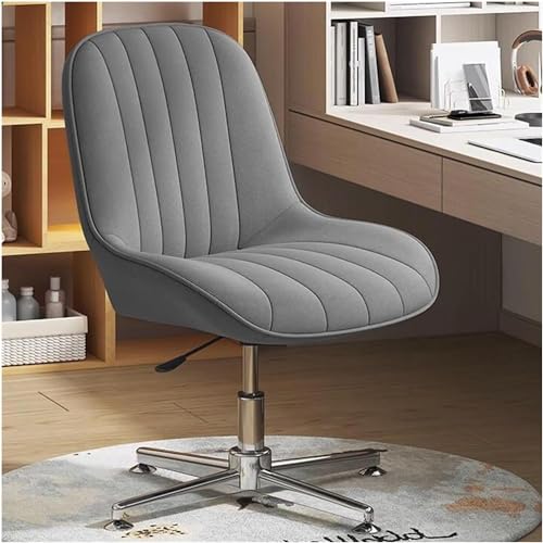 YKCITSQTR Bein Office Stuhl Armless Office Desk Stuhl Keine Räder hoher Rücken -Schwenk -Taskstühle Höhenanpassung Computerstuhl (Größe: Größe, Farbe:/k Grau) von YKCITSQTR