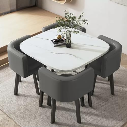 YKCITSQTR Büroempfangsraum Clubtisch, Verhandlungstisch und Stuhl Set, kleine Konferenzraumtische für 4, Küchenentischset, einfacher Bürotisch, platzsparende Möbel (Farbe: Baumwolle-5) von YKCITSQTR