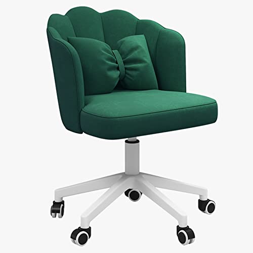 YKCITSQTR Büroraum Vorsitzender Vorsitzender Velvet Computer Stuhl mit Lenden Sie Lumbalunterstützung, ergonomischer Schreibtisch Schwenkstuhl für Home Conference Office Girls Schlafzimmer (grün) von YKCITSQTR