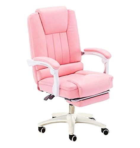 YKCITSQTR Computer Schreibtisch Stuhl Komfort Computerstuhl Gaming Stuhl Schlafzimmer Schwenkstuhl Bequeme sesshafte rotierende Hebearmlehne Bürospielstuhl (Farbe: Pink) von YKCITSQTR