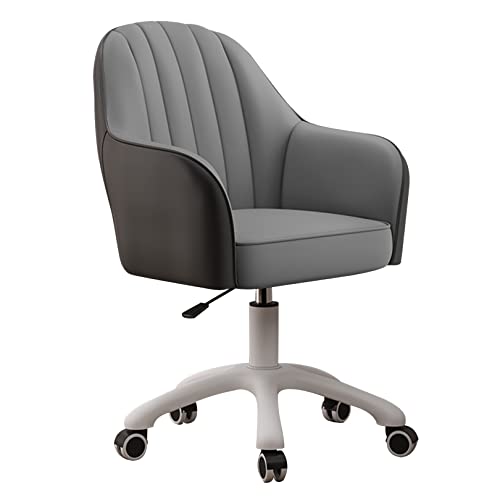 YKCITSQTR Ergonomischer Bürostuhl, PU -Leder -Schwenkstühle für Home Office mit Armen für Computer Desk Eitelkeit von YKCITSQTR
