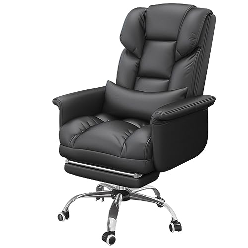 YKCITSQTR Hochrücken PU Lederstuhl Einstellbare Höhe und ergonomisches Design Home Office Computer Desk Chair Executive Lumbal Support gepolsterte Neigungsfunktion Schwenkstuhl von YKCITSQTR