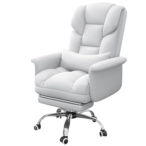 YKCITSQTR Hochrücken PU Lederstuhl Einstellbare Höhe und ergonomisches Design Home Office Computer Desk Chair Executive Lumbal Support gepolsterte Neigungsfunktion Schwenkstuhl von YKCITSQTR