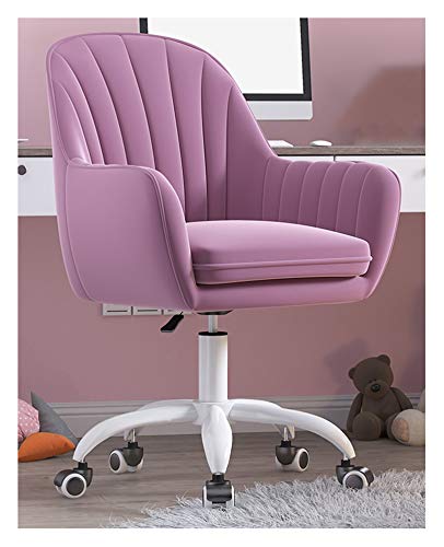 YKCITSQTR Home Office Stuhl Schwenk Velvet Schreibtischstuhl, ergonomische Studiensitz Sitz -Computer -Aufgabe Hocker Rolling Mid Back Task Stuhl für Wohnzimmer, emailliertes Weiß, Grün von YKCITSQTR
