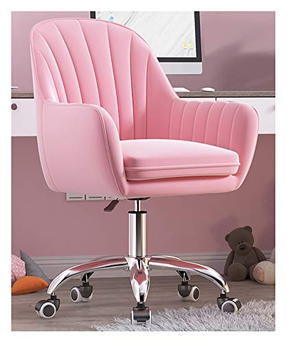 YKCITSQTR Home Office Stuhl Schwenk Velvet Schreibtischstuhl, ergonomische Studiensitz Sitz -Computer -Aufgabe Hocker Rolling Mid Back Task Stuhl für Wohnzimmer, emailliertes Weiß, Grün von YKCITSQTR
