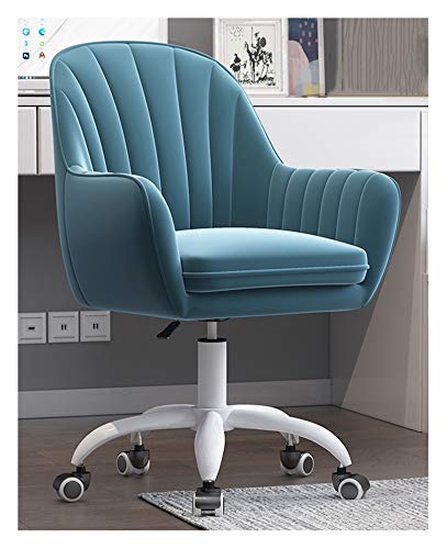 YKCITSQTR Home Office Stuhl Schwenk Velvet Schreibtischstuhl, ergonomische Studiensitz Sitz -Computer -Aufgabe Hocker Rolling Mid Back Task Stuhl für Wohnzimmer, emailliertes Weiß, Grün von YKCITSQTR