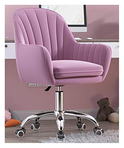 YKCITSQTR Home Office Stuhl Schwenk Velvet Schreibtischstuhl, ergonomische Studiensitz Sitz -Computer -Aufgabe Hocker Rolling Mid Back Task Stuhl für Wohnzimmer, emailliertes Weiß, Grün von YKCITSQTR