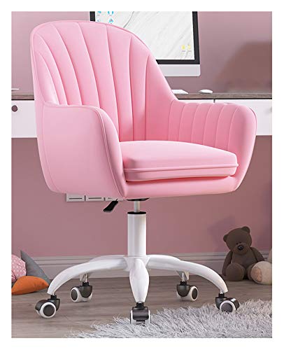 YKCITSQTR Home Office Stuhl Schwenk Velvet Schreibtischstuhl, ergonomische Studiensitz Sitz -Computer -Aufgabe Hocker Rolling Mid Back Task Stuhl für Wohnzimmer, emailliertes Weiß, Grün von YKCITSQTR