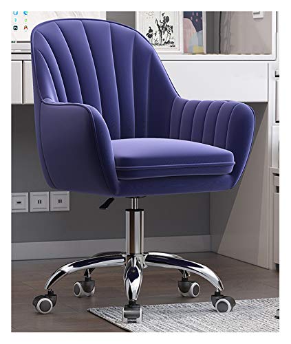 YKCITSQTR Home Office Stuhl Schwenk Velvet Schreibtischstuhl, ergonomische Studiensitz Sitz -Computer -Aufgabe Hocker Rolling Mid Back Task Stuhl für Wohnzimmer, emailliertes Weiß, Grün von YKCITSQTR