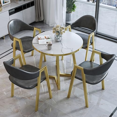 YKCITSQTR Kleine Konferenzraumverhandlungstisch Sets, Business -Verhandlungstisch und Stuhlkombination, Büroempfangsrunde und Lounge Stuhl Set für Coffee Shop Tea Shop Office Place Schönheit von YKCITSQTR