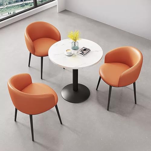 YKCITSQTR Konferenzraumtisch und Stühle, Büroempfangsraum Club-Tisch, Couchtisch und Stuhl Set, Runde Konferenztisch für 3, Verhandlungstisch und Stuhlkombination (Farbe: Cotton-1) von YKCITSQTR