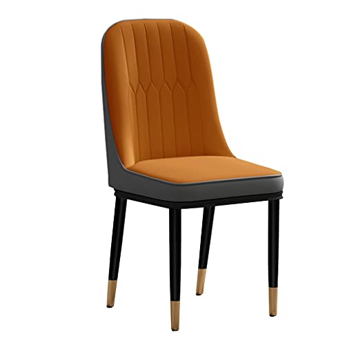 YKCITSQTR Küche Esszimmer Möbelstühle Kunstleder Essstühle Wassersicher PU Leder Seitenstuhl mit Metallbeinen für Bürolounge Essküchen Schlafzimmer (Farbe: Dunkelgrau) von YKCITSQTR