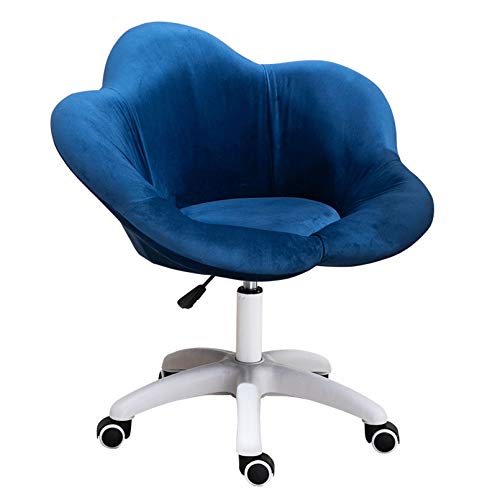 YKCITSQTR Office Chair 360 ° Rotationshöhe Verstellbares Blütenblatt -Look -Samt Stoff dick gepolsterte Sitzkissen mit Rädern und Hebe für Home Office Pectable Home Schreibtischstuhl von YKCITSQTR
