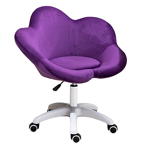 YKCITSQTR Office Chair 360 ° Rotationshöhe Verstellbares Blütenblatt -Look -Samt Stoff dick gepolsterte Sitzkissen mit Rädern und Hebe für Home Office Pectable Home Schreibtischstuhl von YKCITSQTR