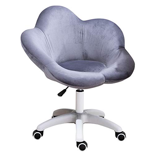YKCITSQTR Office Chair 360 ° Rotationshöhe Verstellbares Blütenblatt -Look -Samt Stoff dick gepolsterte Sitzkissen mit Rädern und Hebe für Home Office Pectable Home Schreibtischstuhl von YKCITSQTR