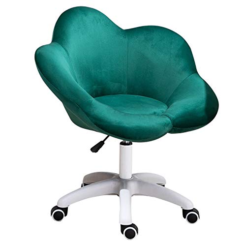 YKCITSQTR Office Chair 360 ° Rotationshöhe Verstellbares Blütenblatt -Look -Samt Stoff dick gepolsterte Sitzkissen mit Rädern und Hebe für Home Office Pectable Home Schreibtischstuhl von YKCITSQTR