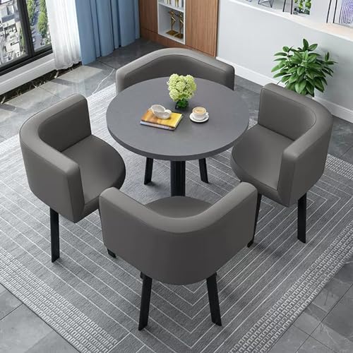 YKCITSQTR Office Reception Room Club Tisch und Stuhl Set, Speisestisch und Stuhlset, kleine Konferenzraumtische, platzsparende Möbel, für Lounge, Wohnzimmer (Farbe: Weiß+Blau a) von YKCITSQTR