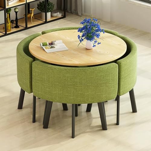 YKCITSQTR Office Reception Room Club -Tisch und Stuhl Set, Verhandlungstisch und Stuhl, Vertriebsmitglieder Sitzungen kleine Runde Tische, Business Conference Room Couchtisch (Farbe: Gelb+Grün) von YKCITSQTR