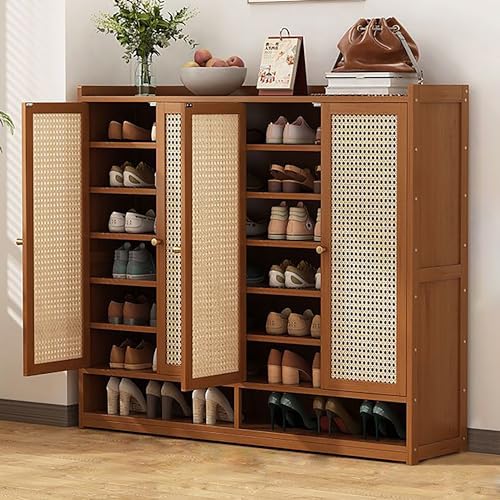 YKCITSQTR Rattan -Schrank mit Türen - rustikaler Eichen -Sideboard -Aufbewahrungsschrank mit einstellbaren Regalen - versteckter Schuhschrank mit verarbeiteter Rattan -Front versteckte Schuhschrank YKCITSQTR Rattan -Schrank mit Türen - rustikaler Eichen -Sideboard -Aufbewahrungsschrank mit einstellbaren Regalen - versteckter Schuhschrank mit verarbeiteter Rattan -Front versteckte Schuhschrank von YKCITSQTR