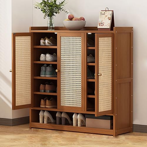 YKCITSQTR Rattan -Schrank mit Türen - rustikaler Eichen -Sideboard -Aufbewahrungsschrank mit einstellbaren Regalen - versteckter Schuhschrank mit verarbeiteter Rattan -Front versteckte Schuhschrank YKCITSQTR Rattan -Schrank mit Türen - rustikaler Eichen -Sideboard -Aufbewahrungsschrank mit einstellbaren Regalen - versteckter Schuhschrank mit verarbeiteter Rattan -Front versteckte Schuhschrank von YKCITSQTR
