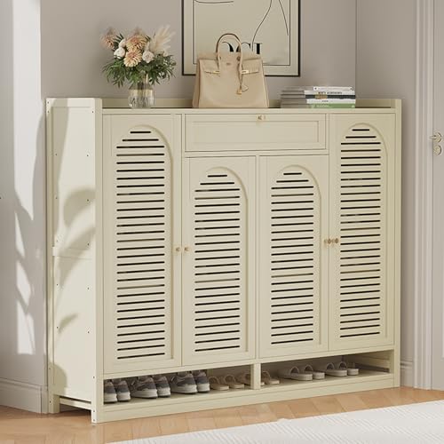 YKCITSQTR Raumsparende Schuhschrank 2/3/4 Tür E schlanke Aufbewahrungslösung für Flur und Schlafzimmer (110x59x32cm/43.3x23.2x12.6in) - stilvoll und funktional von YKCITSQTR