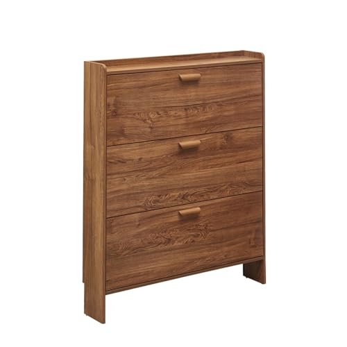 YKCITSQTR Raumsparende Schuhschrank mit 3 Klappen unabhängig E ideal für Flur Wohnzimmer Schlafzimmer (115x65x17cm / 45.3x25.6x6.7in) von YKCITSQTR