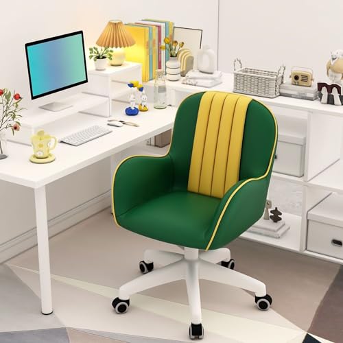 YKCITSQTR Rezeption Ergonomic Office Stuhl Schreibtischstuhl, Computerstuhl mit Armlehnen, hochverstellbare Schwenkstuhl mit Neigungsfunktion, PU Lederstuhl von YKCITSQTR
