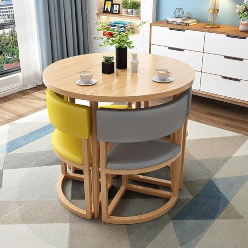 YKCITSQTR Runde Esstisch und Stuhl Set - Büroempfangsverhandlungstisch und Stuhlkombination für Freizeitbalkon. Perfekt für Lounge und Wohnzimmer. von YKCITSQTR