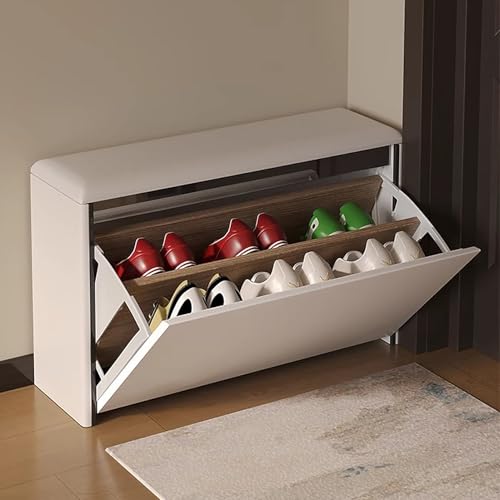 YKCITSQTR Schmaler Schuhschrank mit Bank & Türen: Stylish E für Flur Wohnzimmer und Eingang. Raumsparendes Design perfekt für die Lagerung zu Hause. von YKCITSQTR