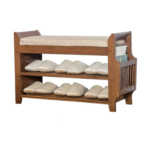 YKCITSQTR Schuhbank Doppelschuhschrank Holzschuh Rack Multifunktion Locker Schuhgepäckträger mit Kissen - Eingangsschuhbank an der Tür von YKCITSQTR