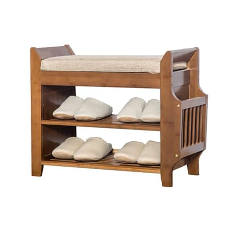 YKCITSQTR Schuhbank Doppelschuhschrank Holzschuh Rack Multifunktion Locker Schuhgepäckträger mit Kissen - Eingangsschuhbank an der Tür von YKCITSQTR