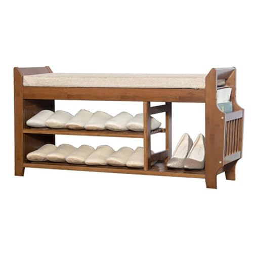 YKCITSQTR Schuhbank Doppelschuhschrank Holzschuh Rack Multifunktion Locker Schuhgepäckträger mit Kissen - Eingangsschuhbank an der Tür YKCITSQTR Schuhbank Doppelschuhschrank Holzschuh Rack Multifunktion Locker Schuhgepäckträger mit Kissen - Eingangsschuhbank an der Tür von YKCITSQTR