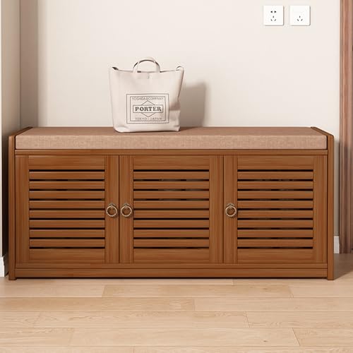 YKCITSQTR Schuhspeicherbank mit Kissen - Schuhregal und Schrank für Flur, Wohnzimmer, Schlafzimmer und Mudroom - vielseitige Aufbewahrungslösung mit Regal und Bequeme Sitzgelegenheiten von YKCITSQTR