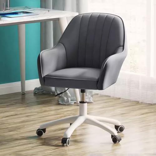 YKCITSQTR Schwenkakzent-Stühle mit Armlehne, gepolsterte Home Office-Schreibtischstühle mit Rädern mit Rädern (Größe: Größe, Farbe: k Grau) von YKCITSQTR
