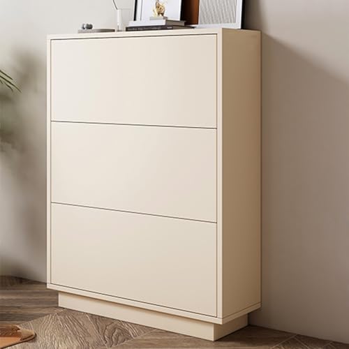 YKCITSQTR Slim 3-türtige Schuhschrank raumsparend für E Wohnzimmer & Schlafzimmer freistehende Schuhaufbewahrung (grau 80x17cm/31.5x6.7in) von YKCITSQTR