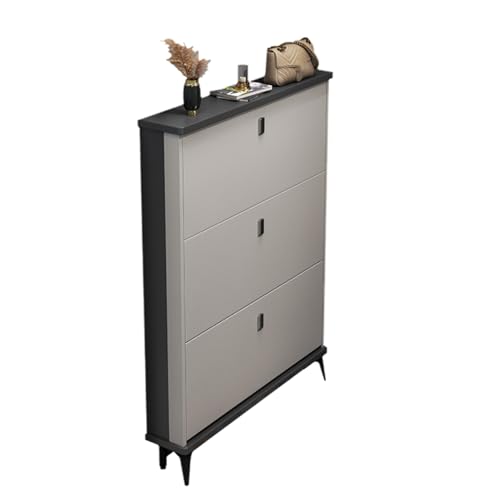 YKCITSQTR Slim High -Schuhschrank für E schmaler Schuhspeicher grau 100x17 cm (39,4x6.7in) ideal für Flur Schlafzimmer oder Schrank - stilvolles und platzsparendes Design von YKCITSQTR