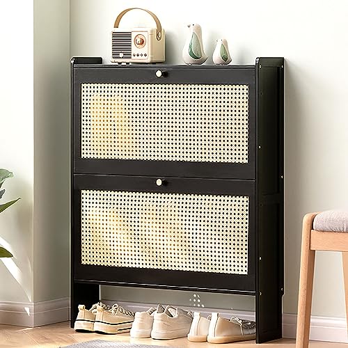YKCITSQTR Slim freistehende Schuhspeicherschrank mit Flip-Down-Türen, platzsparender Eingangsflur-Organizer YKCITSQTR Slim freistehende Schuhspeicherschrank mit Flip-Down-Türen, platzsparender Eingangsflur-Organizer von YKCITSQTR
