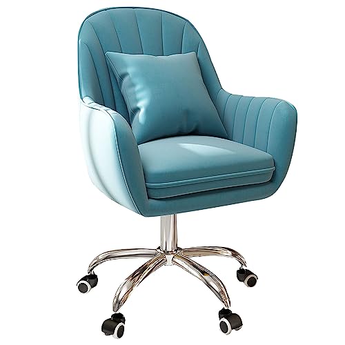 YKCITSQTR Velvet Office Desk Stuhl, gepolsterte Home -Task -Stühle mit 360 ° -Weenrädern, ergonomischer Bürostuhl für Wohnzimmer, Schlafzimmer, Büro, Eitelkeitsstudium, komfortable Armlehnen von YKCITSQTR