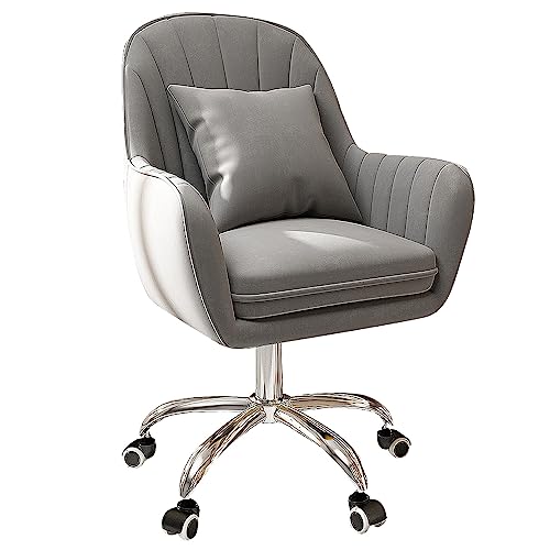 YKCITSQTR Velvet Office Desk Stuhl, gepolsterte Home -Task -Stühle mit 360 ° -Weenrädern, ergonomischer Bürostuhl für Wohnzimmer, Schlafzimmer, Büro, Eitelkeitsstudium, komfortable Armlehnen von YKCITSQTR