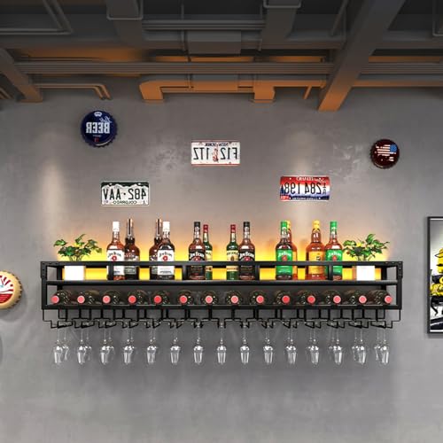 YKCITSQTR Verstellbares Hangbalken Weinglas Rack Rustikaler Deckenglaslagerregal für Verschiedene Arten von Becher, wandmontierte Weinregale, modern YKCITSQTR Verstellbares Hangbalken Weinglas Rack Rustikaler Deckenglaslagerregal für Verschiedene Arten von Becher, wandmontierte Weinregale, modern von YKCITSQTR