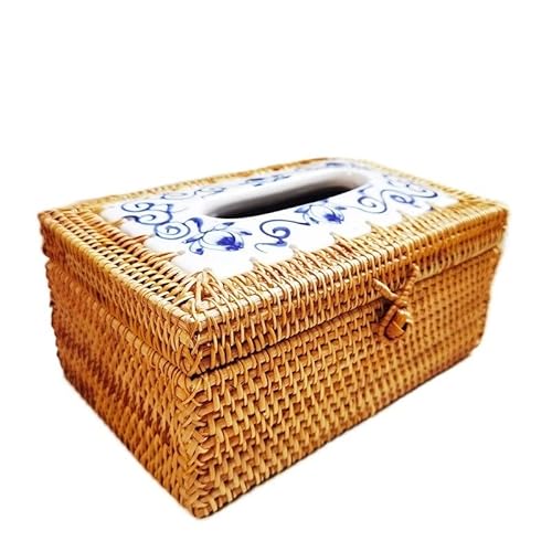 YKFengYan Fengyan Lagerung 1 Packung Rattan Woven Paper Drawer Handmade Woven Tissue Box Long Blue and White Porcelain Paper Towel Box YKFengYan Fengyan Lagerung 1 Packung Rattan Woven Paper Drawer Handmade Woven Tissue Box Long Blue and White Porcelain Paper Towel Box von AKSPET