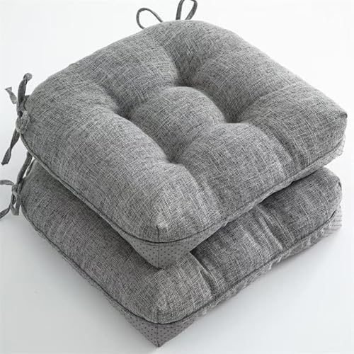 2er-Pack Sitzkissen for den Außenbereich, saisonale getuftete Stuhlkissen, mit Bändern for die Terrasse im Innen- und(Gray2) von YKJGRTF