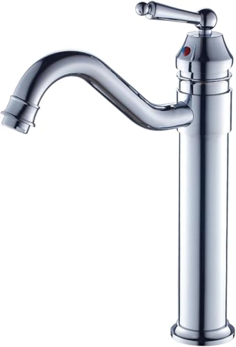 Antiker Messing-Waschtischhahn, Badezimmer-Wasserhahn-Mischbatterie-Set, Einhebel-Waschtischarmatur, 360° schwenkbar, Retro, heiß und kalt, komplett aus Kupfer(SILVER) von YKJGRTF