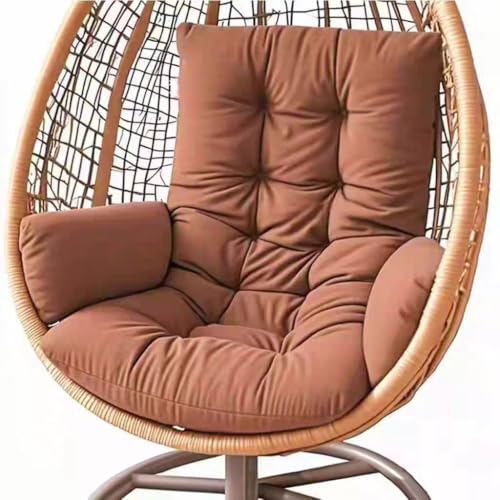 Eierstuhlkissen for drinnen und draußen, Ersatz-Sitzkissen for Hängekörbe, Hängematten-Schaukelkissen mit Armlehne(Brown) von YKJGRTF